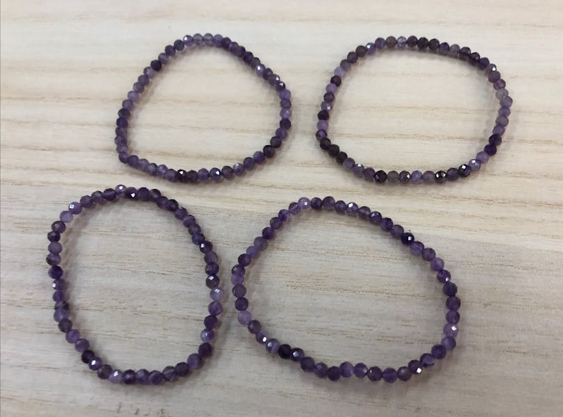 Pulsera Amatista bola facetada